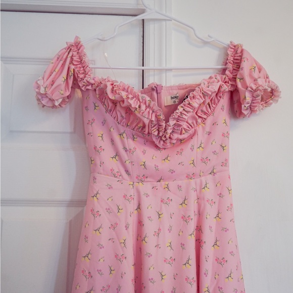 House of Cb Lauren Dress Pink Floral Strapless - Picture 4 of 7